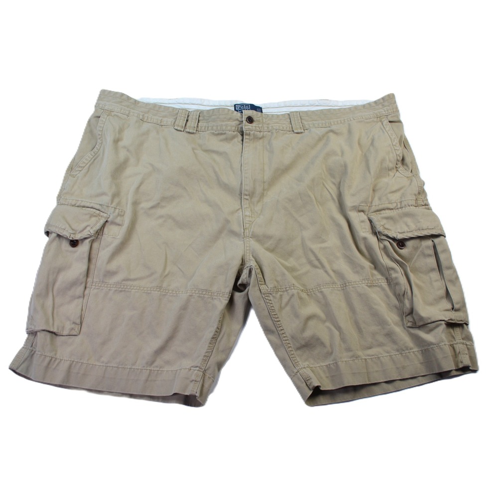Polo Ralph Lauren Classic‎ Chino Cargo Shorts Tan Mens Sz 54B Flat Front